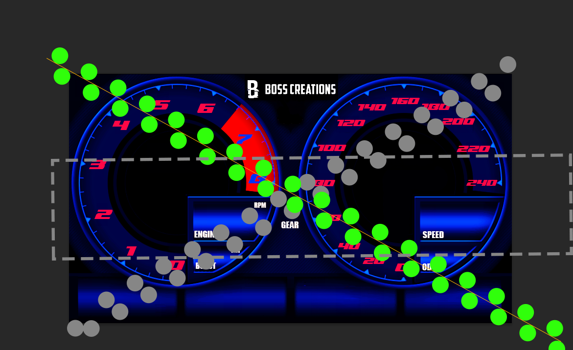 Haltech inspired ic7 blue Digital dash layout for power tune with customizable text